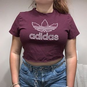 Adidas Burgundy Crop Top